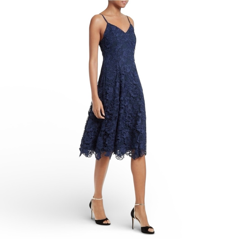 Alice + Olivia Naomi Spaghetti Strap Lace Dress 
Sapphire Blue Size 0